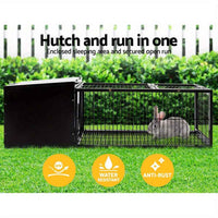 Thumbnail for I. Pet Outdoor Rabbit Cage & Run – Chew-Proof Metal Frame with Shelter, Tray & Secure Locks