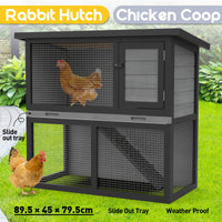 Outdoor Chicken Coop Rabbit Hutch Guinea Pig Enclosed Cage